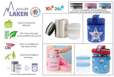 Laken Çelik 18/8 Termos Yemek Sefer Tası+Nprn Kılıflı 1L - Pitxitxi LKLP10P