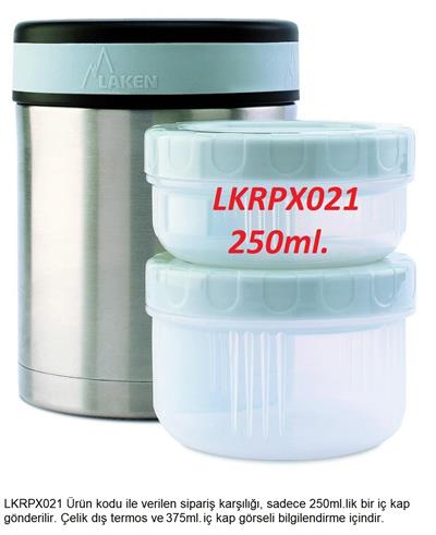 Laken Çelik LKP10/LKP15/LKLP10 Yemek Termo İç PP Küçük Kap 250ml Gri LKRPX021