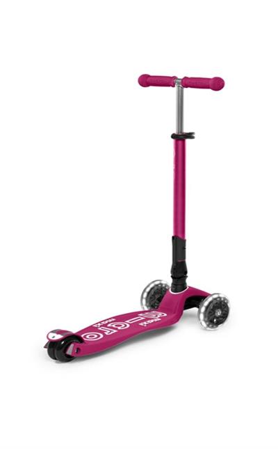 Micro Maxi Deluxe Foldable LED Berry Red Scooter MCR.MMD095