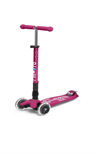 Micro Maxi Deluxe Foldable LED Berry Red Scooter MCR.MMD095