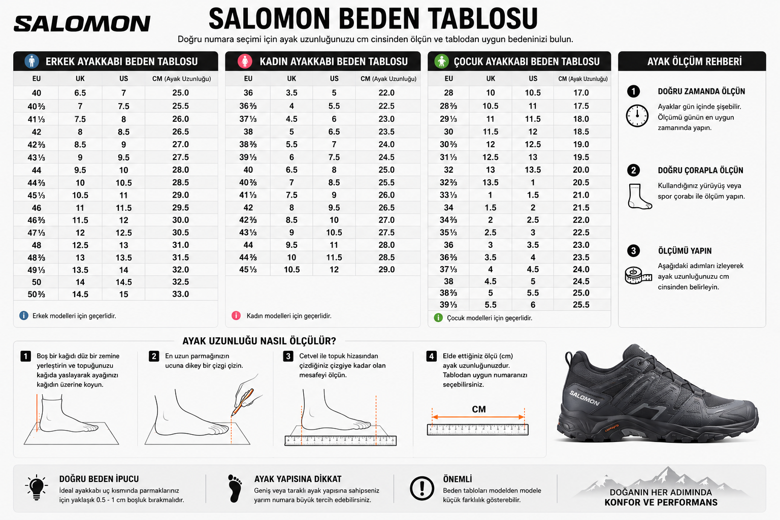 Salomon beden tablosu