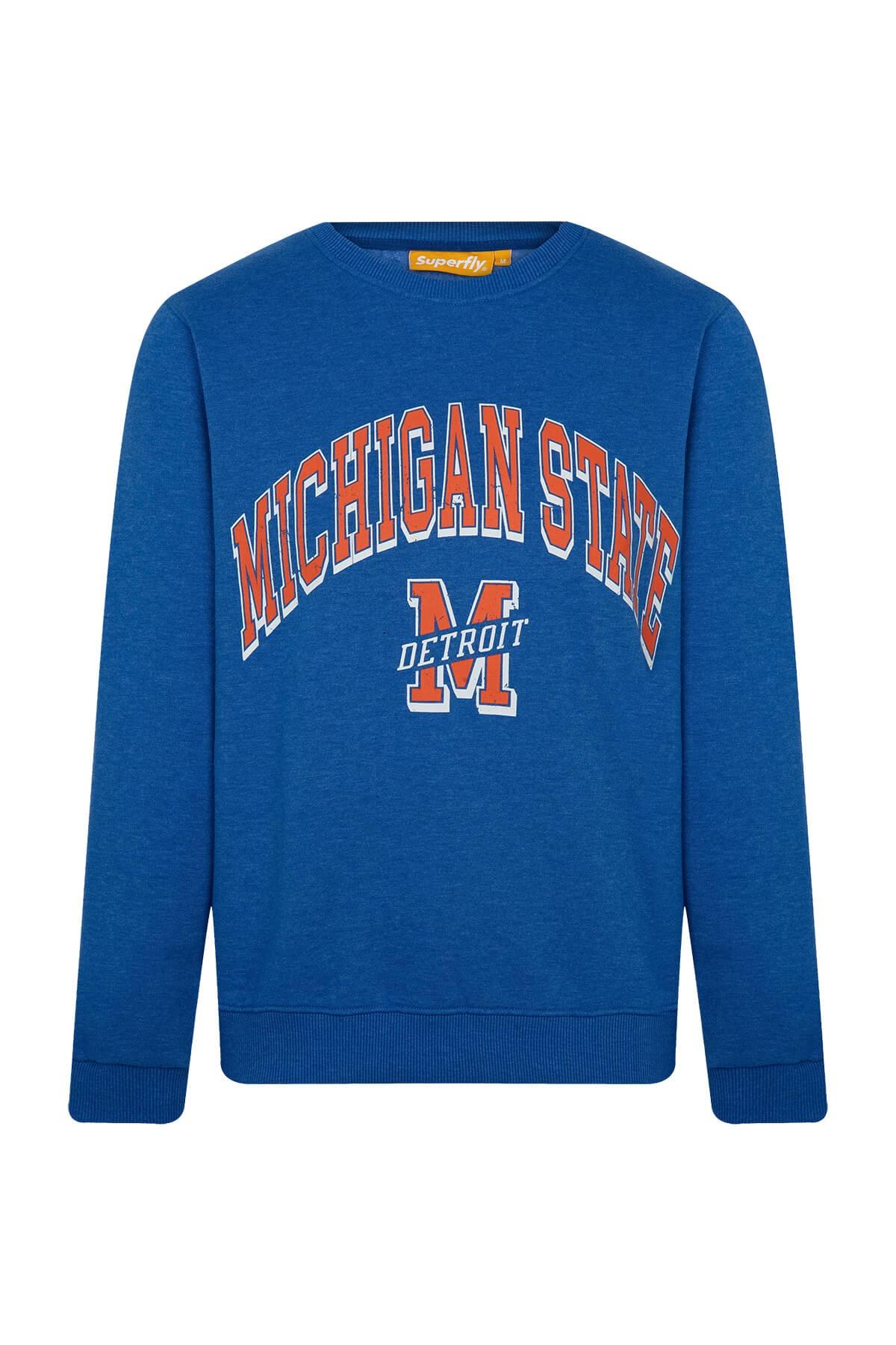 Superfly Michigan State Bisiklet Yaka Erkek Sweatshirt SPF101232313121