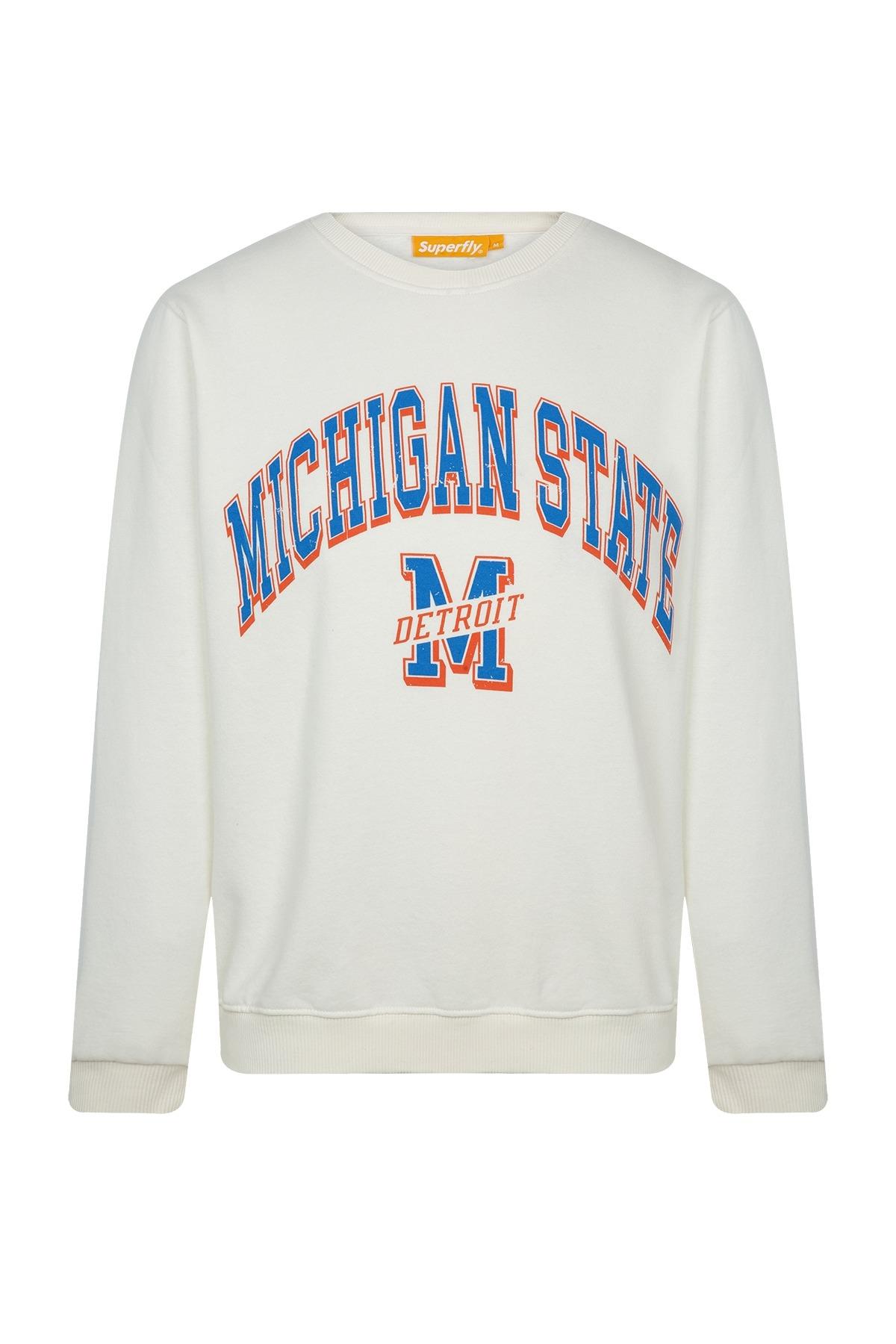 Superfly Michigan State Bisiklet Yaka Erkek Sweatshirt SPF101232313117
