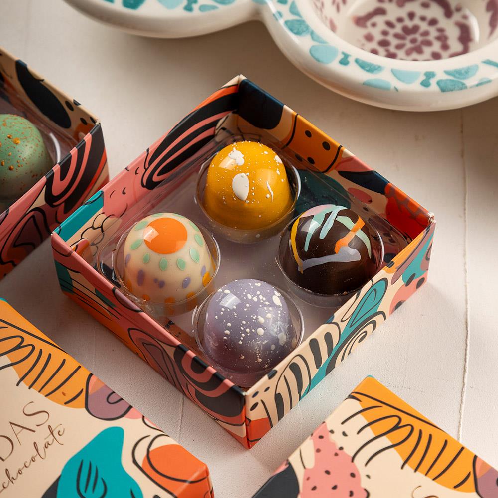Paskalya (Easter) Bayramına Özel Tasarım 4'lü Bonbon Çikolata Kutusu