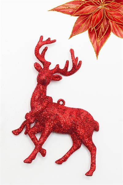 2li Geyik Gold-kırmızı Yılbaşı Süsü 12*7cm