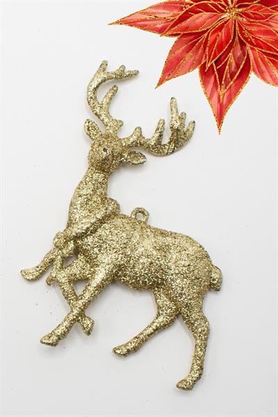 2li Geyik Gold-kırmızı Yılbaşı Süsü 12*7cm