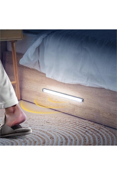 30 Cm Sensörlü Şarjlı Şerit Led Işık 3in1 Beyaz-Gün Işığı-Nötr Renk