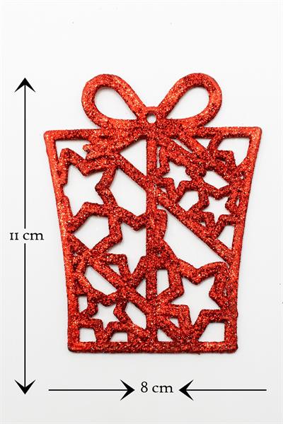 3lü Hediye Paketi Gold-gümüş-kırmızı Yılbaşı Çam Ağacı Süsü 11*8cm