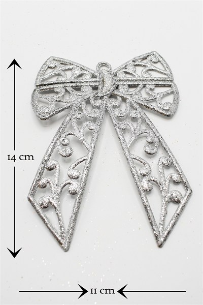 3lü Simli Kurdela Yılbaşı Çam Ağacı Süsü 14*11cm
