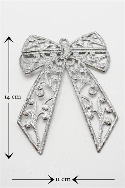3lü Simli Kurdela Yılbaşı Çam Ağacı Süsü 14*11cm
