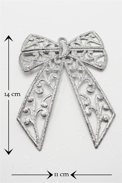 3lü Simli Kurdela Yılbaşı Çam Ağacı Süsü 14*11cm