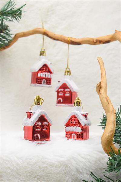 4lü Ev Yılbaşı Ağacı Süsü 7 Cm