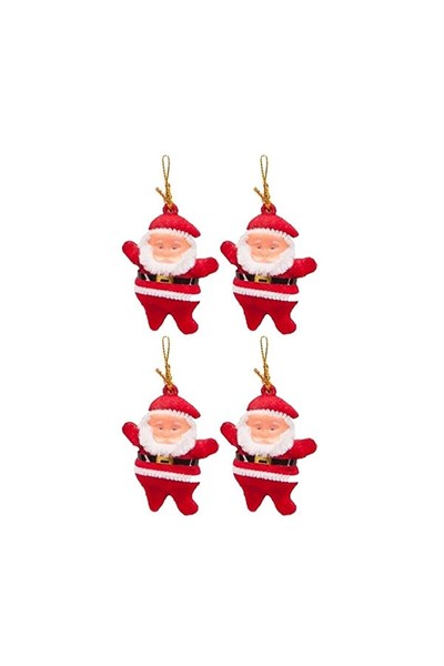 4lü Noel Baba Yılbaşı Çam Ağacı Süsü
