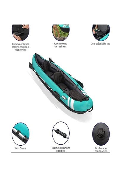 65052 Hydro-force Ventura 2 Kişilik Kano 330x94cm 2 Adet Kürek Pompa