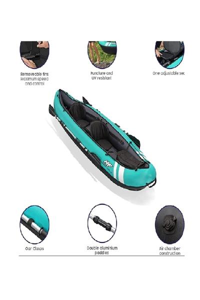 65052 Hydro-force Ventura 2 Kişilik Kano 330x94cm 2 Adet Kürek Pompa