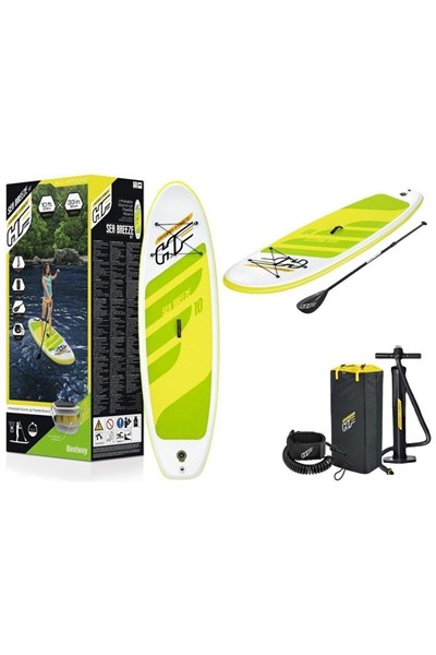 65340 Paddle Şişme Kano Sörf Tahtası-çantalı Set Kürek Ve Pompa Dahil 305x84x12 Cm