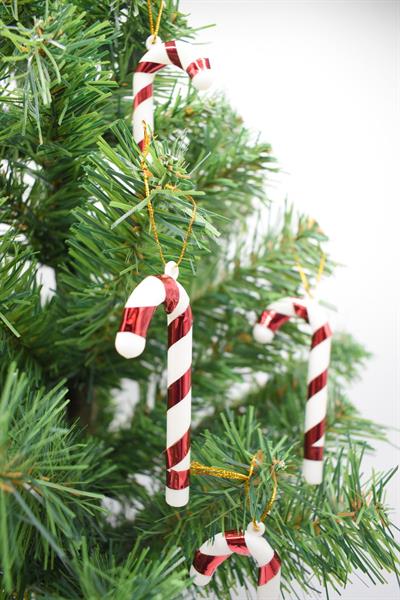 6lı Şeker Kamışı Yılbaşı Süs 11cm