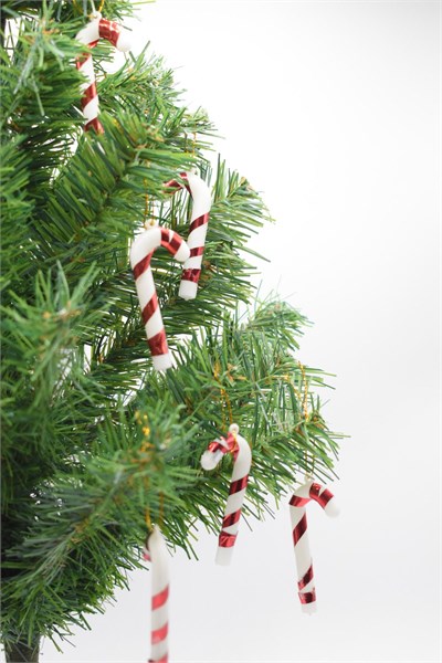 6lı Şeker Kamışı Yılbaşı Süs 17cm XL