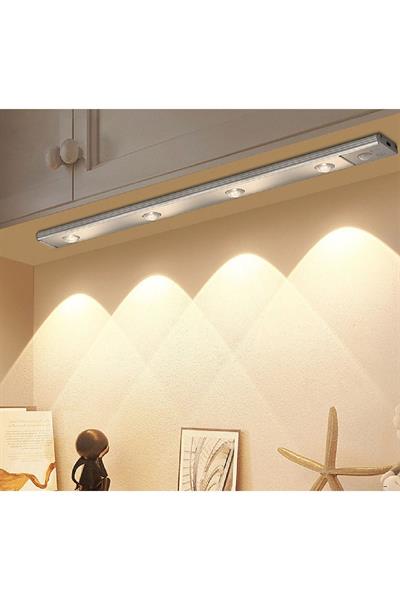 80 Cm Sensörlü Şarjlı Şerit Led Işık 3in1 Beyaz-Gün Işığı-Nötr Renk