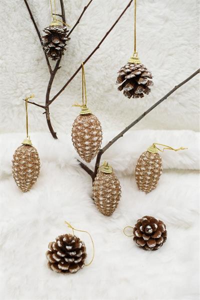 Altın Kozalak Paketi Yılbaşı Çam Ağacı Süsü 7cm