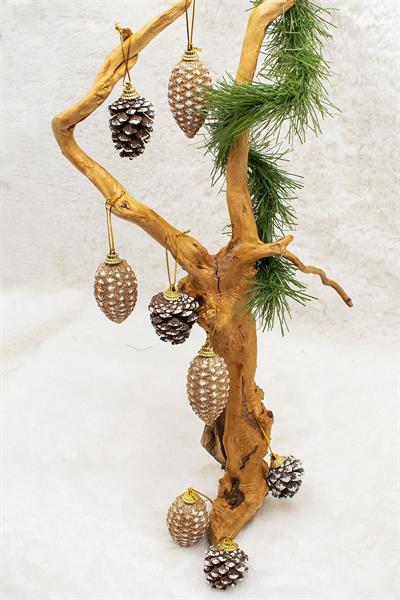 Altın Kozalak Paketi Yılbaşı Çam Ağacı Süsü 7cm