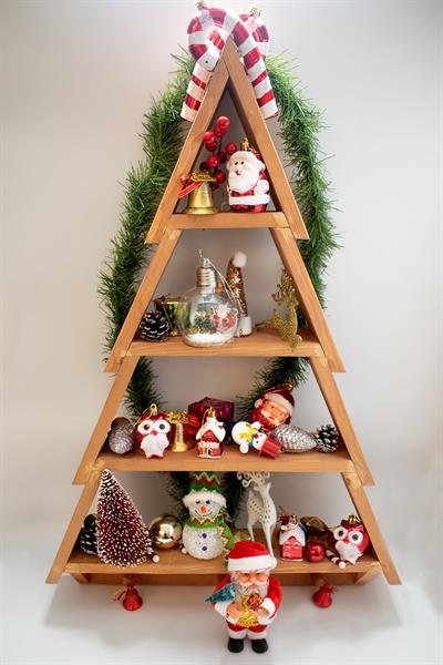 Askılıklı Dekoratif Masif Doğal Ahşap Büyük Boy 4 Katlı Duvar Rafı, Kitaplık,ceviz