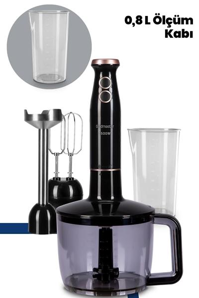 Bestmax Siyah Gold Geniş Hazneli 1500w Paslanmaz Çelik 3in1 Multi Blender
