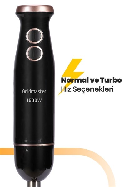 Bestmix Hazneli 1500w 4 Bıçaklı Paslanmaz Çubuk El Blender Seti Gm-7272