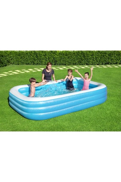 Bestway Jumbo Boy Deluxe Dikdörtgen Şişme Aile Havuzu -54009 305x183x56cm