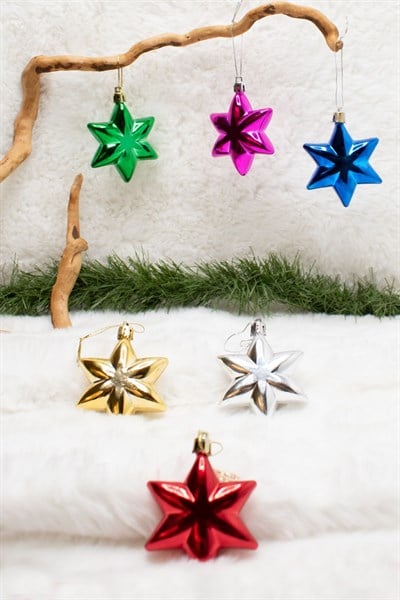 Çam Ağacı Süsü 6lı Renkli Cici Yıldız Starmie