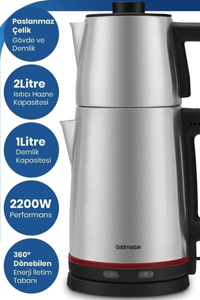 Chaidem Xl 2200 Watt Paslanmaz Çelik Damlatmaz Çelik Çay Makinesi Ve Su Isıtıcısı Inox