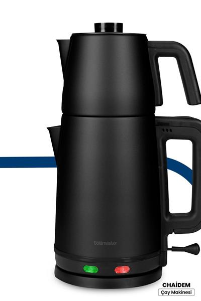 Chaidem Xl 2200 Watt Paslanmaz Çelik Damlatmaz Çelik Çay Makinesi Ve Su Isıtıcısı Siyah