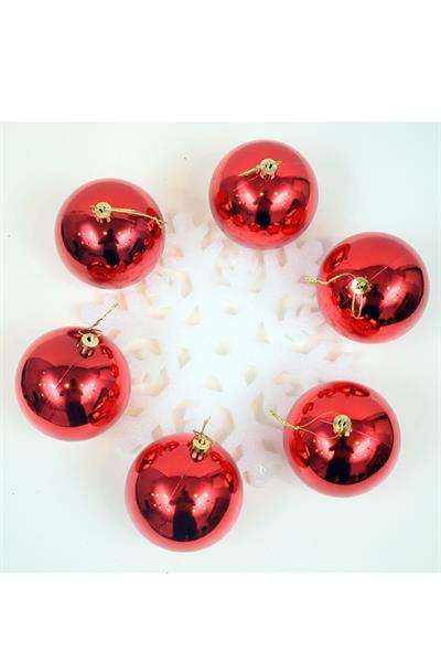 Cici Top Yılbaşı Çam Ağacı Süsü Kırmızı 8 Cm 6Lı