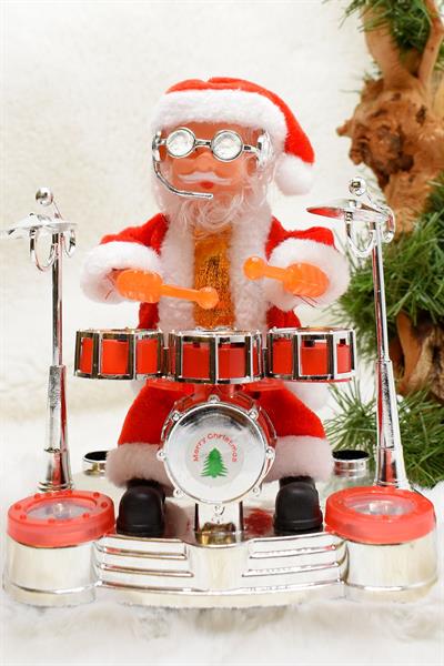 Davulcu Noel Baba Santa Claus Yılbaşı Süsü 19*16cm