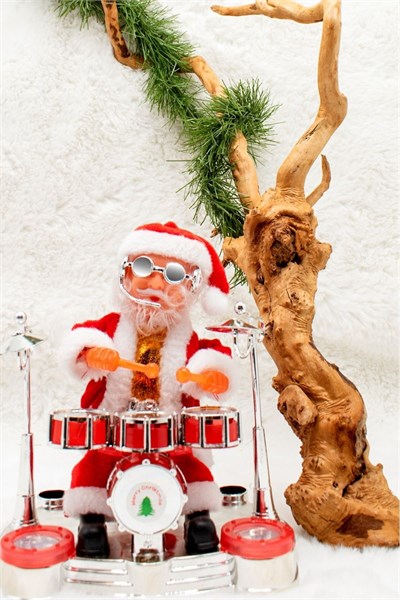 Davulcu Noel Baba Santa Claus Yılbaşı Süsü 19*16cm