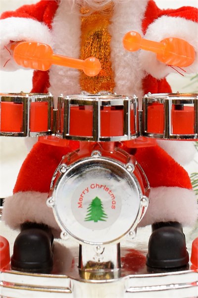 Davulcu Noel Baba Santa Claus Yılbaşı Süsü 19*16cm