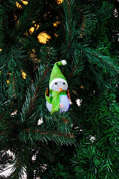 Dekoratif Yılbaşı Süsü Işıklı Kardan Adam 15 Cm