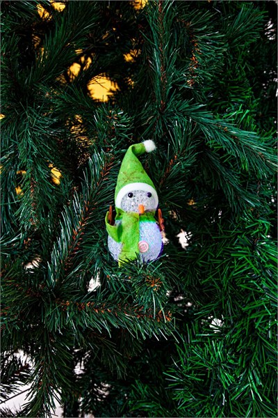Dekoratif Yılbaşı Süsü Işıklı Kardan Adam 15 Cm