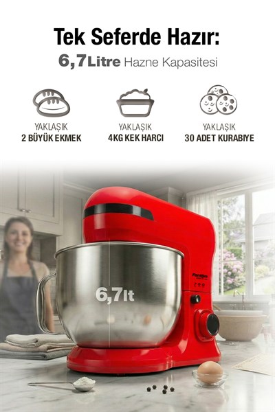 FANTOM NFEST HM1500 STAND MİKSER KIRMIZI