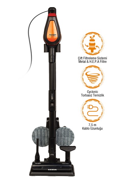 Fantom P6100 Plus Elektrikli Dikey Süpürge Siyah