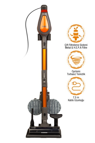 Fantom P6100 Plus Elektrikli Dikey Süpürge Gri