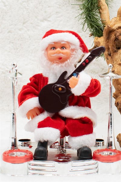 Gitarist Noel Baba Santa Claus Yılbaşı Süsü 19*16cm
