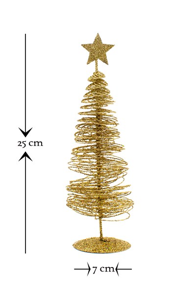 Gold Dekoratif Çam Ağacı Yılbaşı Süsü 25 Cm