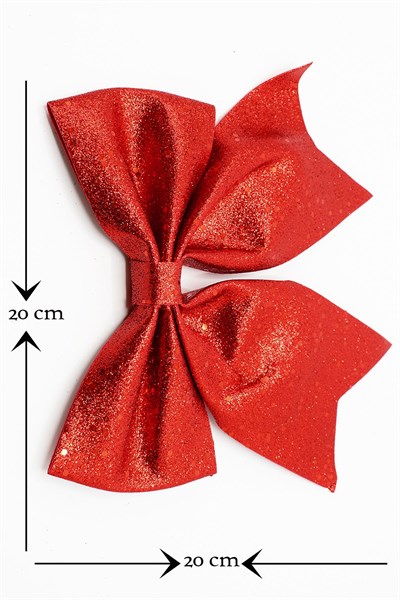 Kırmızı Kurdela Yılbaşı Çam Ağacı Süsü 20*20cm