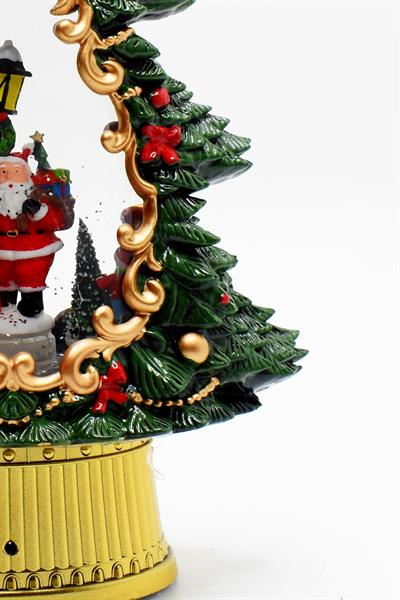 Luxury Dekoratif Çam Ağacı Kar Küresi Noel Baba Yılbaşı Süsü 37cm