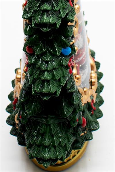 Luxury Dekoratif Çam Ağacı Kar Küresi Noel Baba Yılbaşı Süsü 37cm