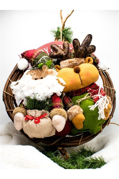 Luxury Dekoratif Mery Christmas 35cm Geyikli Kapı Süsü
