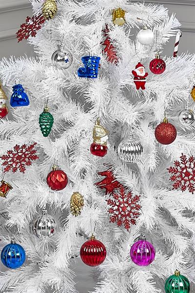 Luxury Series 180 CM Beyaz Yılbaşı Çam Ağacı Demir Ayaklı