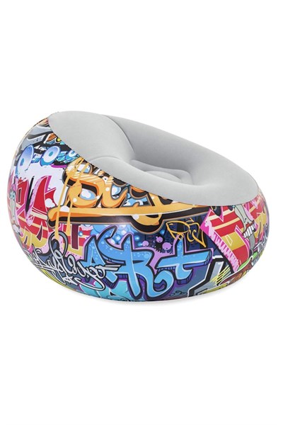 Luxury Şişme Puf Renkli Graffiti Desenli Koltuk 75075