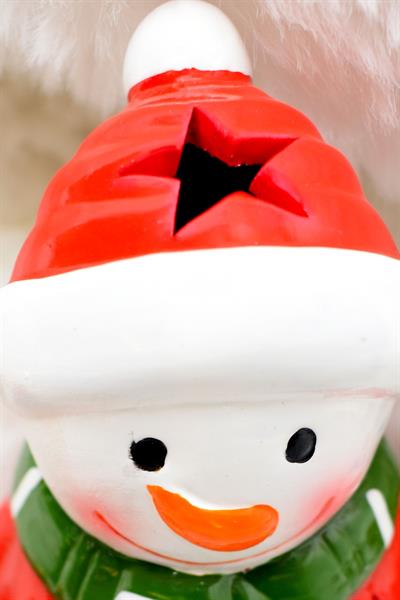 Luxury Yılbaşı Temalı Kardan Adam Mumluk Yılbaşı Süsü 14 Cm